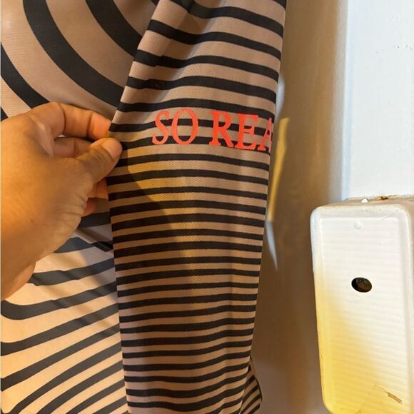 GSUWOO Jumpsuit so real onepiece catsuit one arm stripe 3d romper logo pant suit - Picture 5 of 11